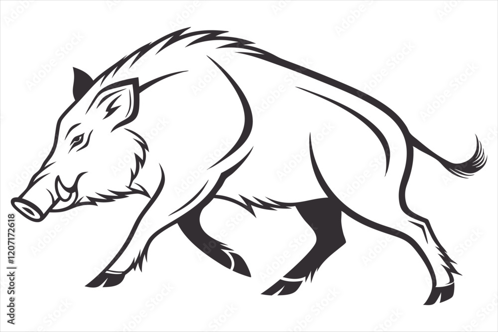 Vector illustration of pig isolated on white background. Vector illustration of pig isolated on white background.