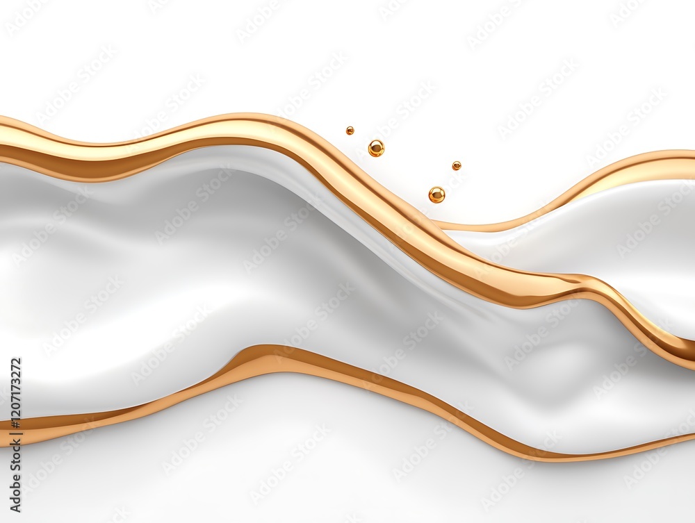 Abstract White Gold Liquid Wave Design Abstract White Gold Liquid Wave Design