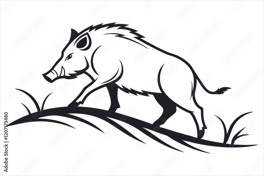 Vector illustration of pig isolated on white background. Vector illustration of pig isolated on white background.