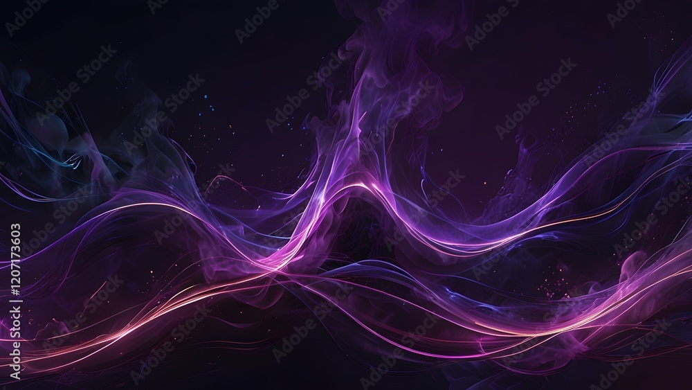 Obraz premium purple theme background with deep hues and smooth texture, creating a luxurious and dramatic atmosphere. Elegant design concept