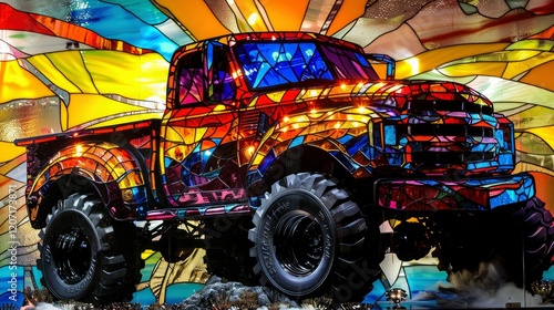 A vintage car on the road at night with wheels and tires