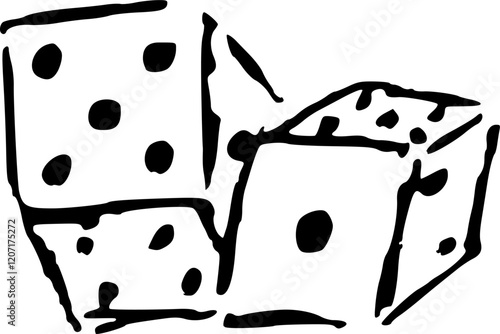 Dice cubes. Casino, gambling, entertainment. White background, free space, vector illustration new