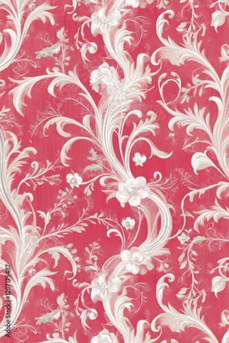 Vibrant Pink Floral Pattern with Delicate Motifs Ideal for Celebrating the Chinese New Year and Expressing Love with a Touch of Outrageous Elegance