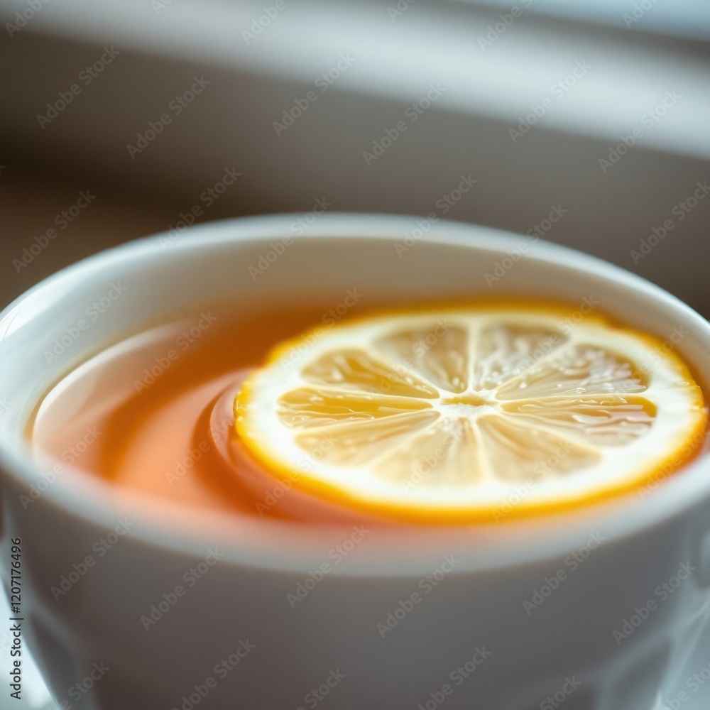A warm cup of tea with a lemon slice, perfect for a cozy morning or afternoon. A warm cup of tea with a lemon slice, perfect for a cozy morning or afternoon.