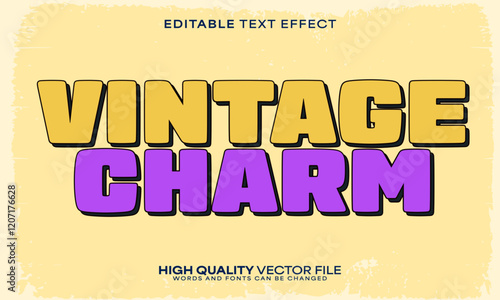 Retro classic text effect, editable text effect and vintage 3d font style bold shadow oldschool poster design