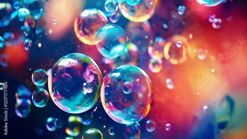 Wallpaper Mural Bright, floating bubbles with reflective surfaces and vibrant colors, creating a playful and dreamy visual aesthetic. Torontodigital.ca