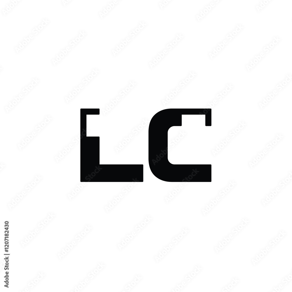 Obraz premium LC monogram logo design letter text name symbol monochrome logotype alphabet character simple logo