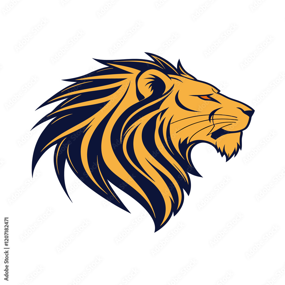 Fototapeta premium lion head silhouette vector design