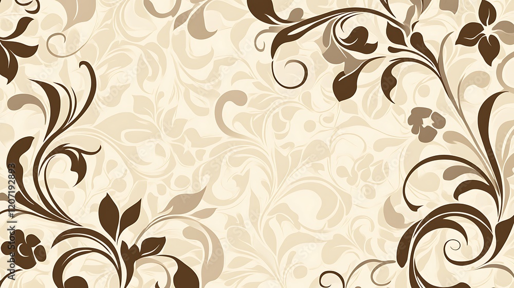 Elegant Beige and Brown Floral Background Design Elegant Beige and Brown Floral Background Design