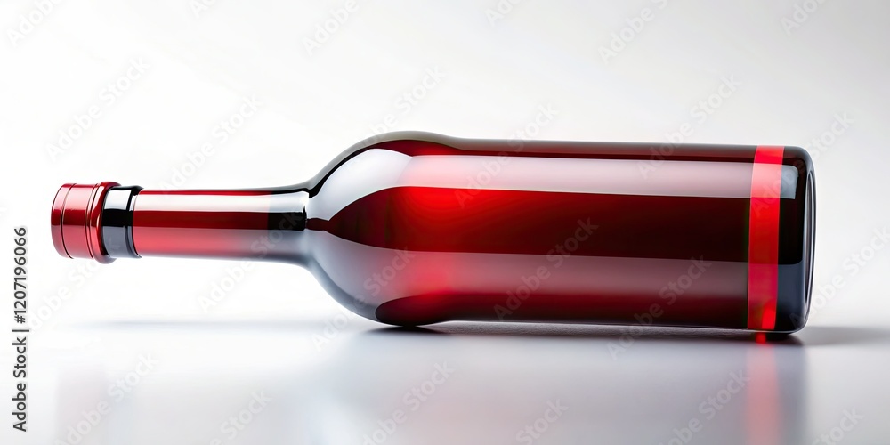 Crisp product shot: a red wine bottle, sharply focused, against a stark white background. Crisp product shot: a red wine bottle, sharply focused, against a stark white background.