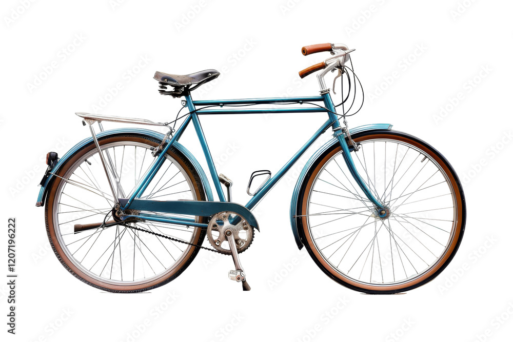 Obraz premium Stylish retro bike with intricate blue details, isolated cleanly.
