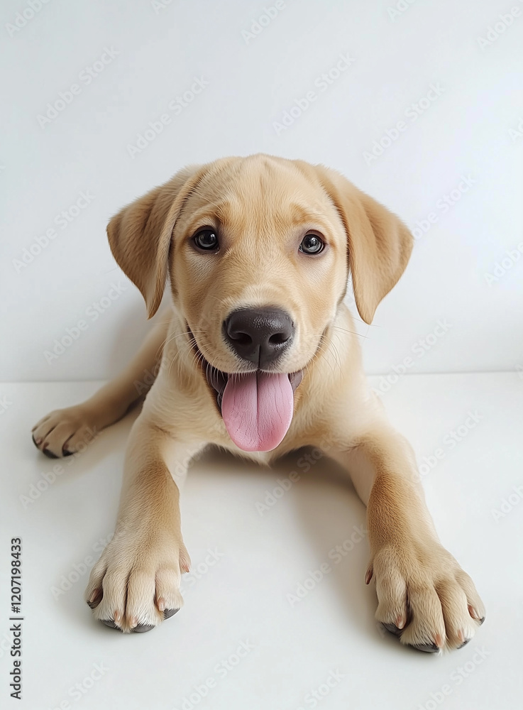 Puppy labrador retriever lie on the floor Puppy labrador retriever lie on the floor