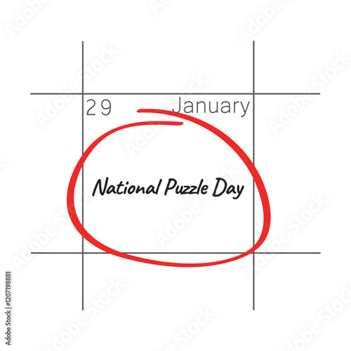 National Puzzle Day, January 29 - calendar date.
