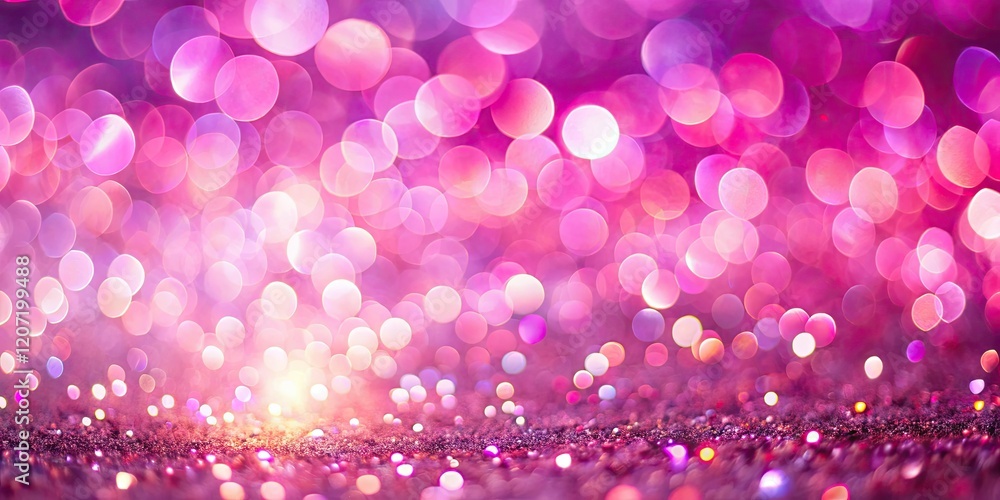 Dreamy pink bokeh lights create a soft, blurred macro background.