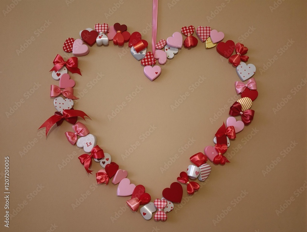ribbon heart decor, royalty free ribbon heart decor, royalty free