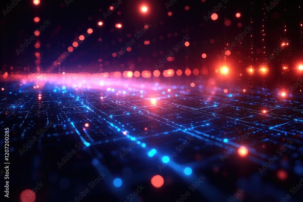 Fototapeta premium Abstract Light Trails Deep Learning and Data Science Aesthetics Background