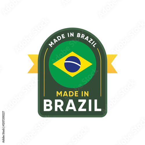 Made in Brazil Badge Label Vector Design