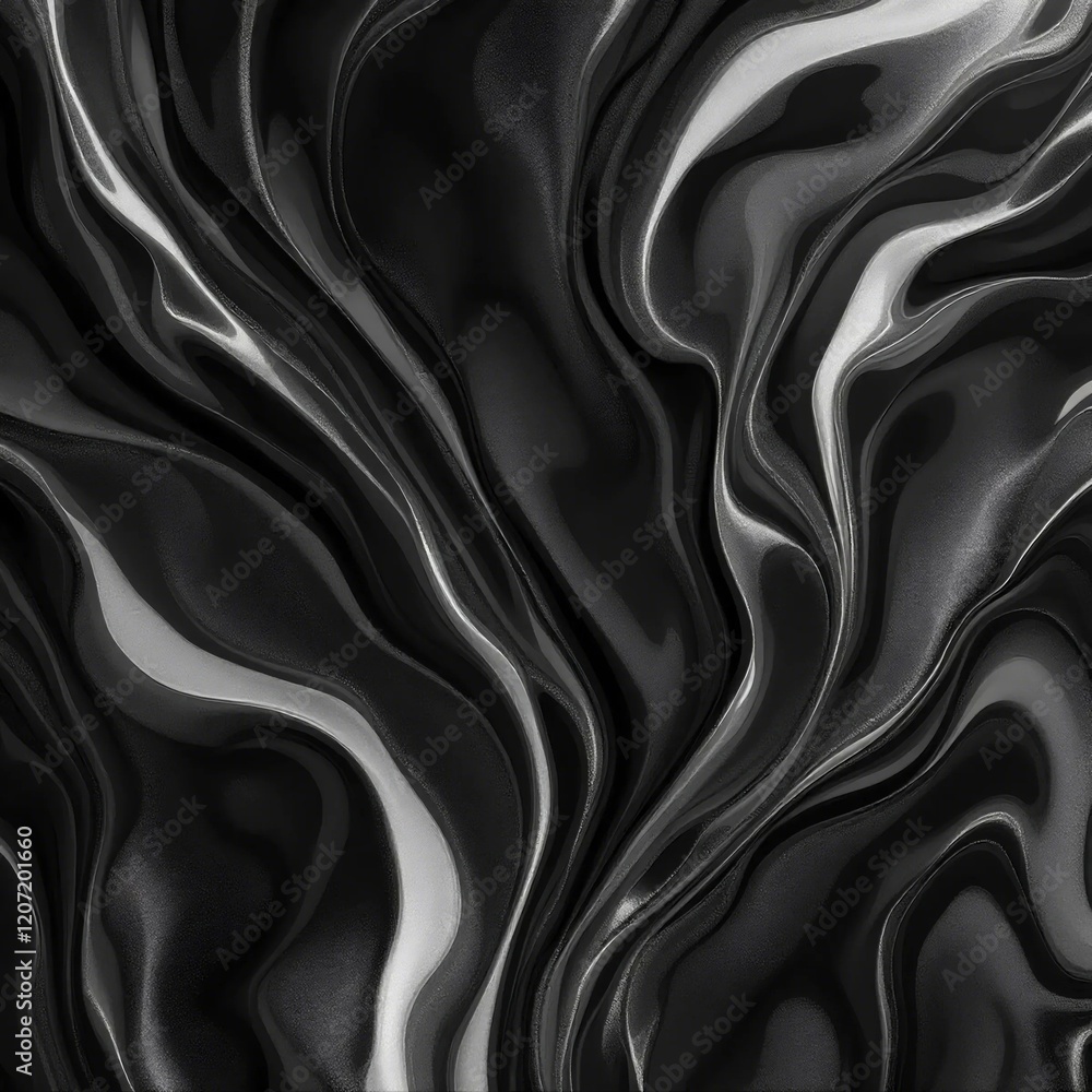 Obraz premium The image is a black and white abstract painting of a black and white swirl. The painting has a moody and mysterious feel to it, with the black and white colors creating a sense of depth and texture