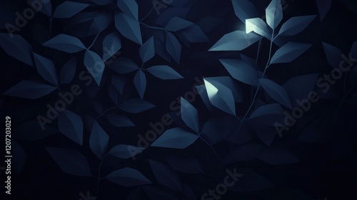 A dark background with a leafy pattern
