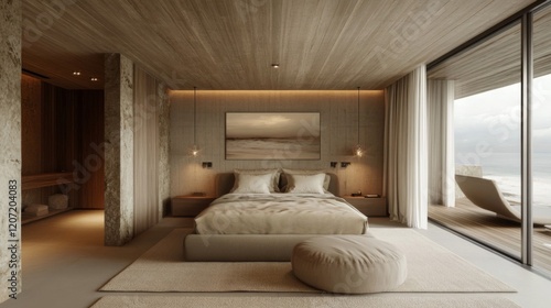 Serene Coastal Bedroom with Ocean View