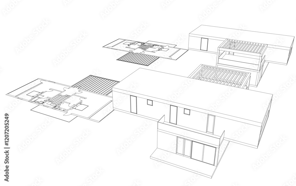 Fototapeta premium house plan blueprint