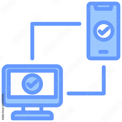 Two Factor Authentication Blue Icon