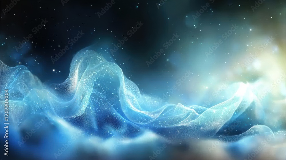 Celestial Dreamscape: A Serene Blue Nebula Celestial Dreamscape: A Serene Blue Nebula