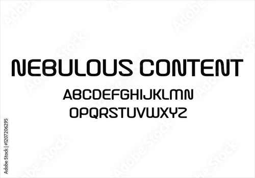 Nebulous Content font for logo and headline. Isolated vector typeset
