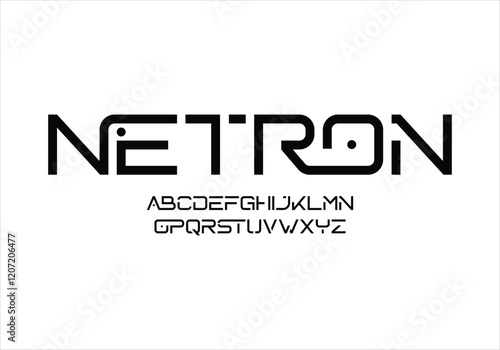 Netron font for logo and headline. Isolated vector typeset