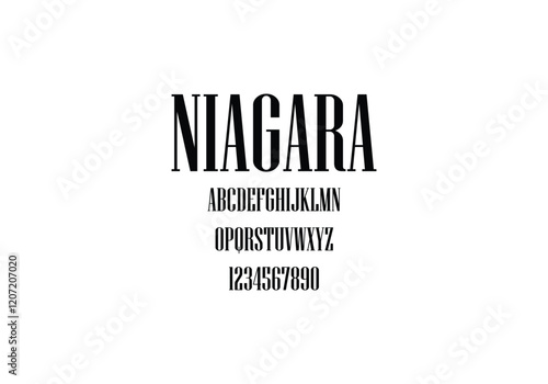 Niagara font for logo and headline. Isolated vector typeset