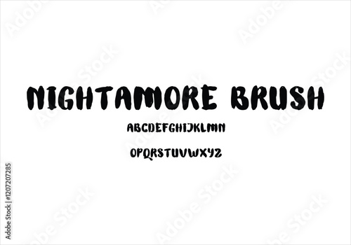 Nightamore Brush font for logo and headline. Isolated vector typeset