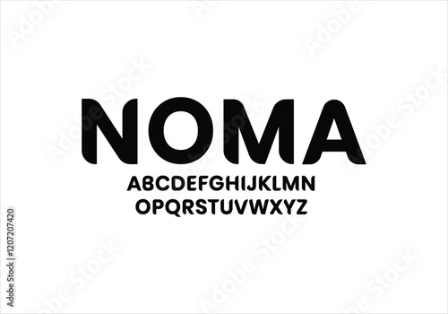 Noma font for logo and headline. Isolated vector typeset