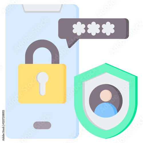 Mobile Authentication Flat Icon