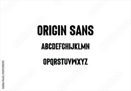Origin Sans font for logo and headline. Isolated vector typeset