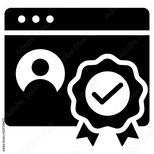 Digital Certificate Glyph Icon