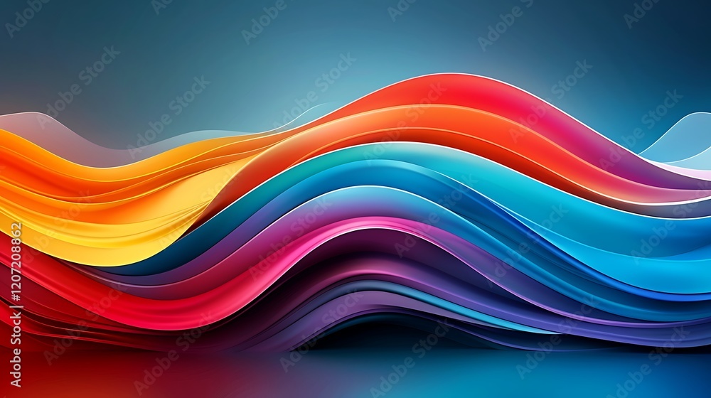 Colorful abstract waves, dynamic design, vibrant background, website banner Colorful abstract waves, dynamic design, vibrant background, website banner