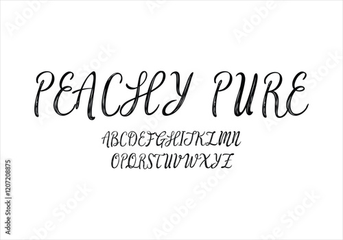 Peachy Pure font for logo and headline. Isolated vector typeset