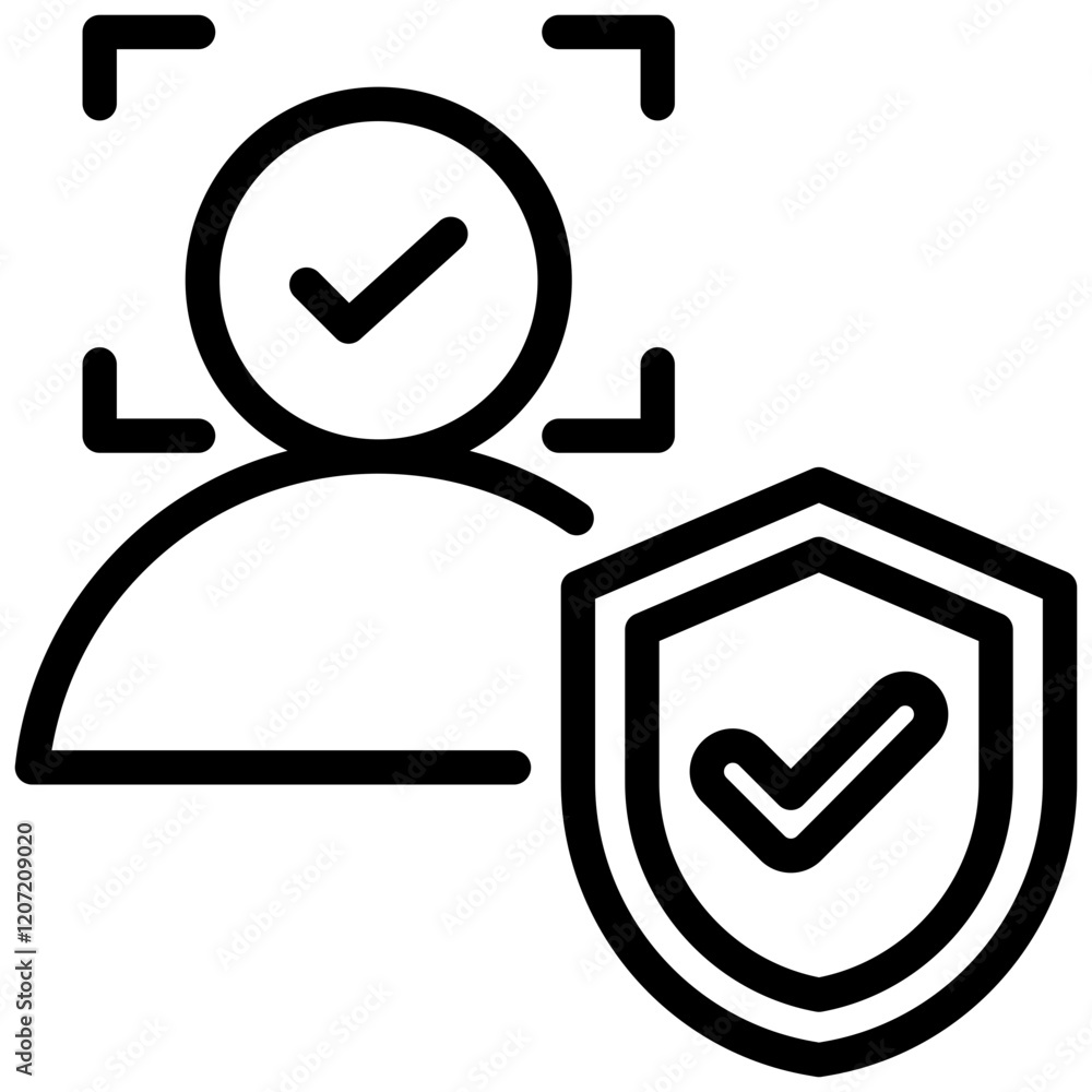 Face Recognition Outline Icon Face Recognition Outline Icon