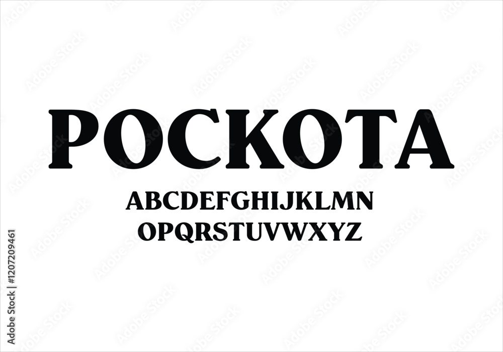 Pockota font for logo and headline. Isolated vector typeset Pockota font for logo and headline. Isolated vector typeset