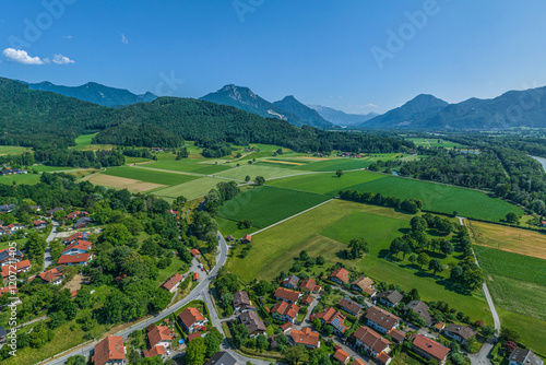 Der Ferienort Neubeuern im oberbayerischen Inntal von oben photo