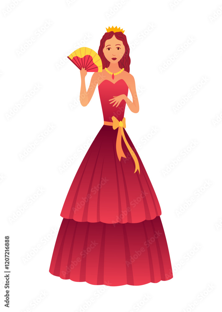 A delightful of colorful dresses showcasing charming cartoon princess and character A delightful of colorful dresses showcasing charming cartoon princess and character