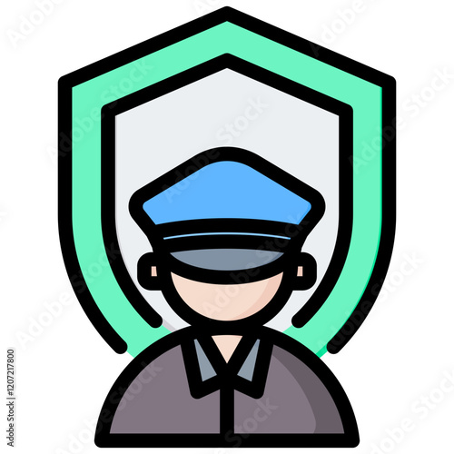 Security Officer Outline Color Icon