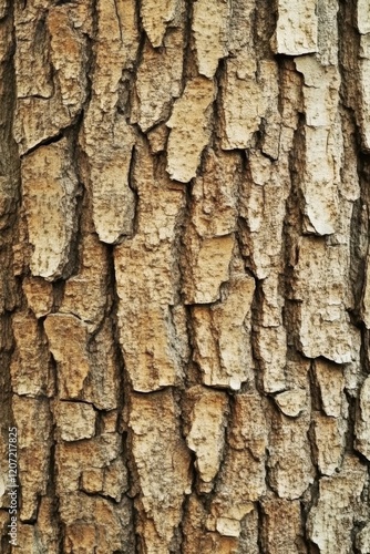 Close-up view of rough texture on an old oak tree trunk showcasing intricate patterns suitable for design projects and backgrounds photo