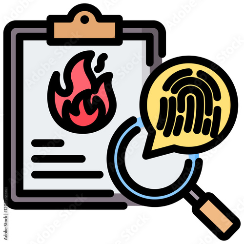 Incident Analysis Outline Color Icon