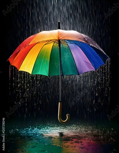 umbrella and rain drops