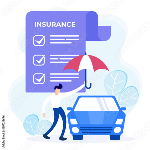 Illustration vector graphic cartoon character of car insurance