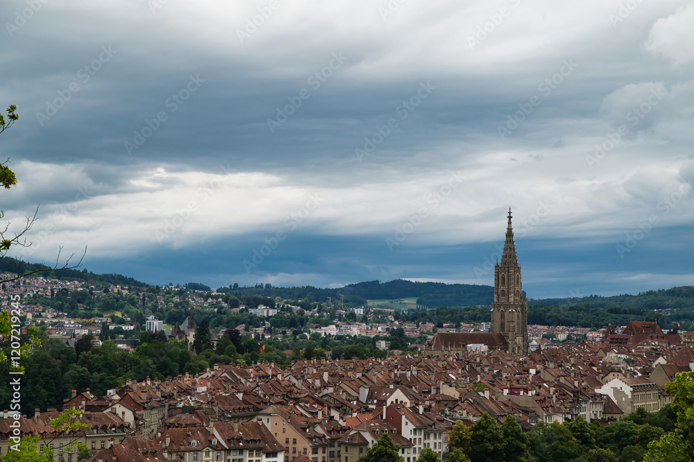 Panoramic view of the historic center of Bern, capital of Switzerland, photograph by Rosengarten Panoramic view of the historic center of Bern, capital of Switzerland, photograph by Rosengarten