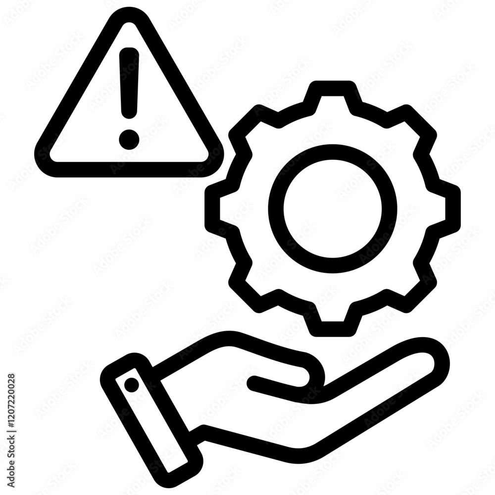 Crisis Management Outline Icon Crisis Management Outline Icon