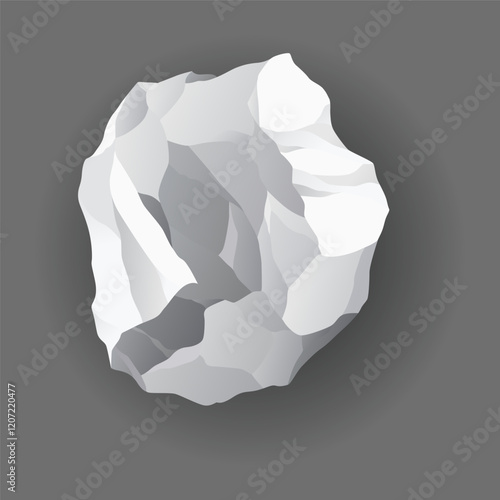 Crumpled paper balls icon. Mistake in document or realistic wrinkled page. Realistic garbage, bad idea symbol. Crushed paper after brainstorming. Vector illustration isolated on gray background