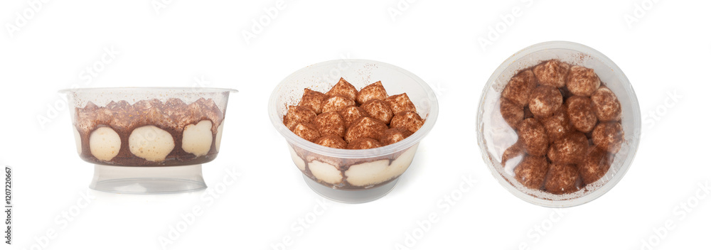 Tiramisu Cake Isolated, Coffee Dessert, Italian Tiramisu Biscuit with Mascarpone and Cocoa Powder Tiramisu Cake Isolated, Coffee Dessert, Italian Tiramisu Biscuit with Mascarpone and Cocoa Powder